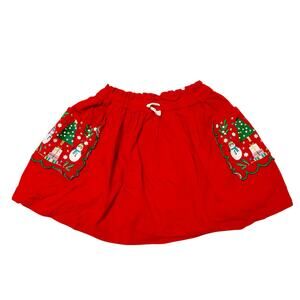 Mini Boden Embroidered Holiday Festive Pocket Skirt Size 7/8